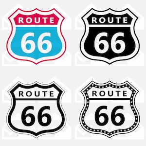 Route 66 Road Sign Svg, Pdf Png Eps, Route 66 cut files for Cricut and Silhouette, Route 66 decal sticker vinyl pin