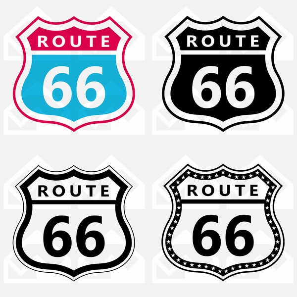 Route 66 Road Sign Svg, Pdf Png Eps, Route 66 cut files for Cricut and Silhouette, Route 66 decal sticker vinyl pin