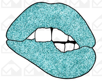 Turquoise Glitter Lips PNG, Glitter Lips Sublimation PNG, Glitter Shirt Design, Digital Download Png Files, Mother's Day