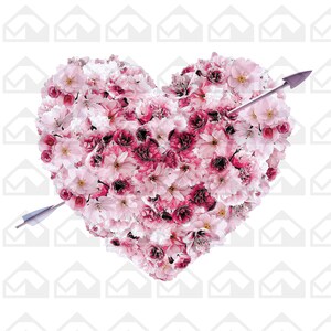 Floral heart Png, Flower Love Heart Png, PNG files, Transparent Background, Instant Download, Mother's Day, Romantic Png
