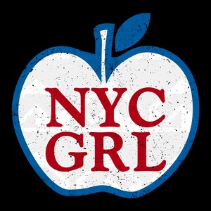 New York City Girl Vintage PNG transparent background, Big Apple Girl PNG t-shirt retro style, Graphic Woman Tee, Quote PNG Mug