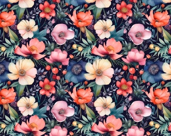 Vintage Style Roses and Peonies Romantic Seamless Pattern for Fabric, Floral Print, Wedding Decor, Textile Design, Digital Paper