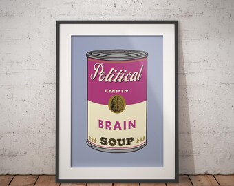 Andy warhol's Cans inspired printable poster fuchsia, Pop Art, Mid-Century Modern, Wall Art