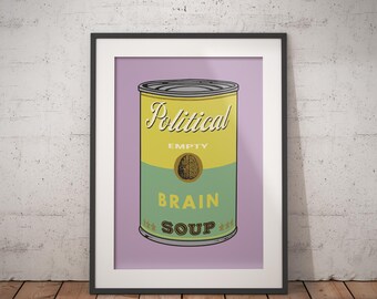 Andy warhol's Cans inspired printable poster yellow, Pop Art, Mid-Century Modern, Wall Art