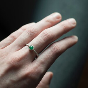 Sterling silver aventurine dainty ring