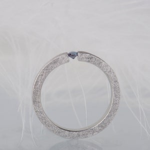 Sterling silver alexandrite tension promise ring