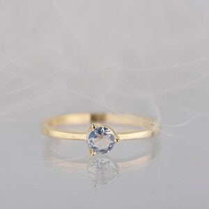 14K yellow, rose or white gold moonstone solitaire engagement ring