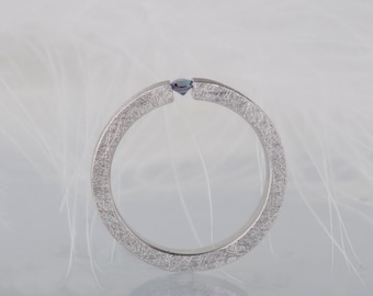 Sterling silver alexandrite tension promise ring