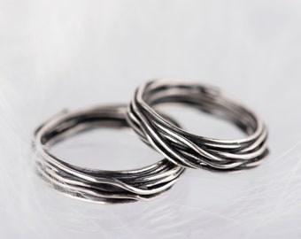 Sterling silver organic band