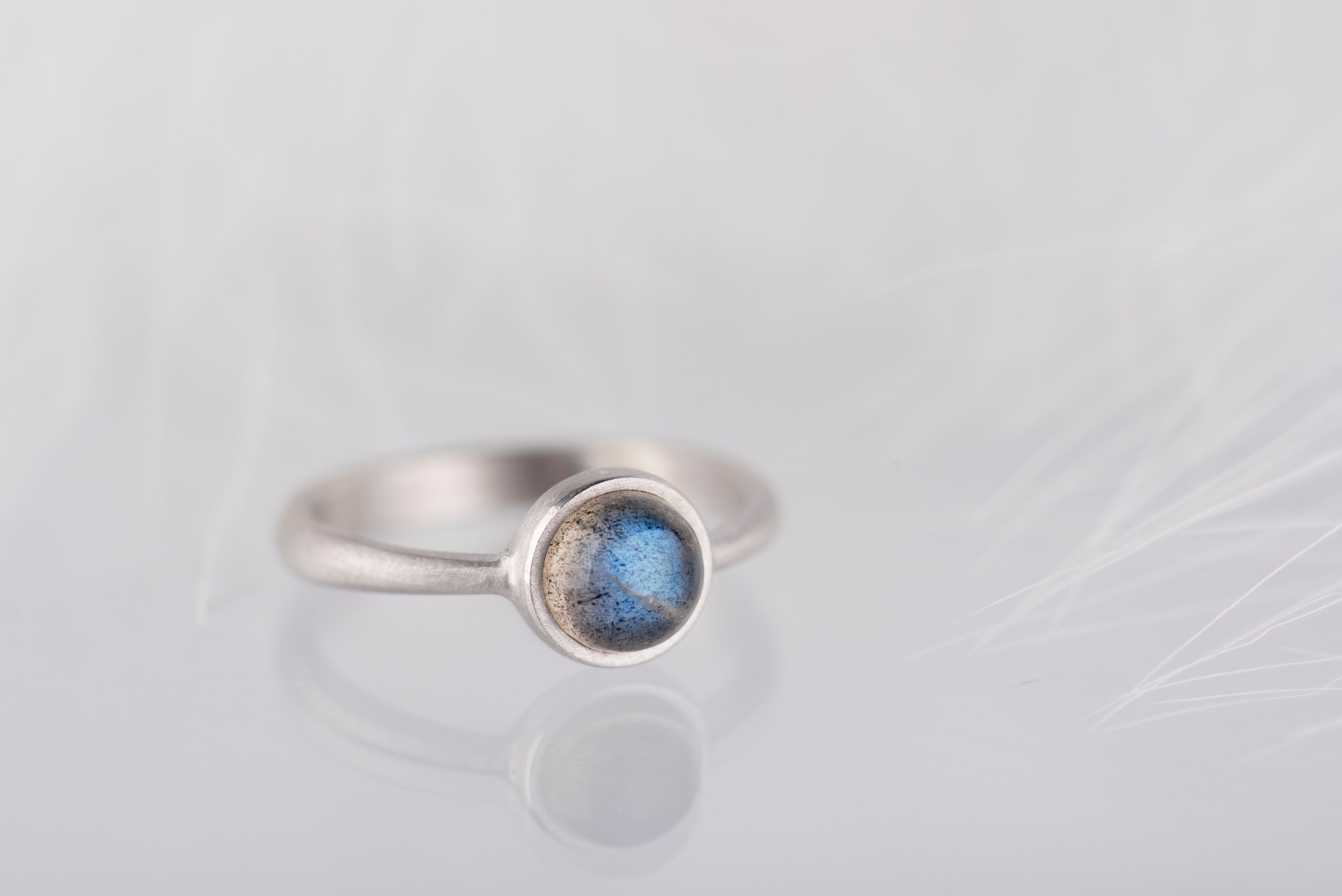 Humble Beginnings Ring Labradorite and Sterling Silver Simple Setting Size 8