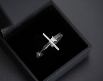 Sterling silver sword ring, Federschwert