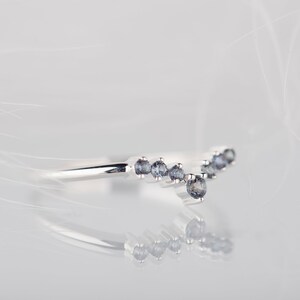 Sterling silver alexandrite chevron band