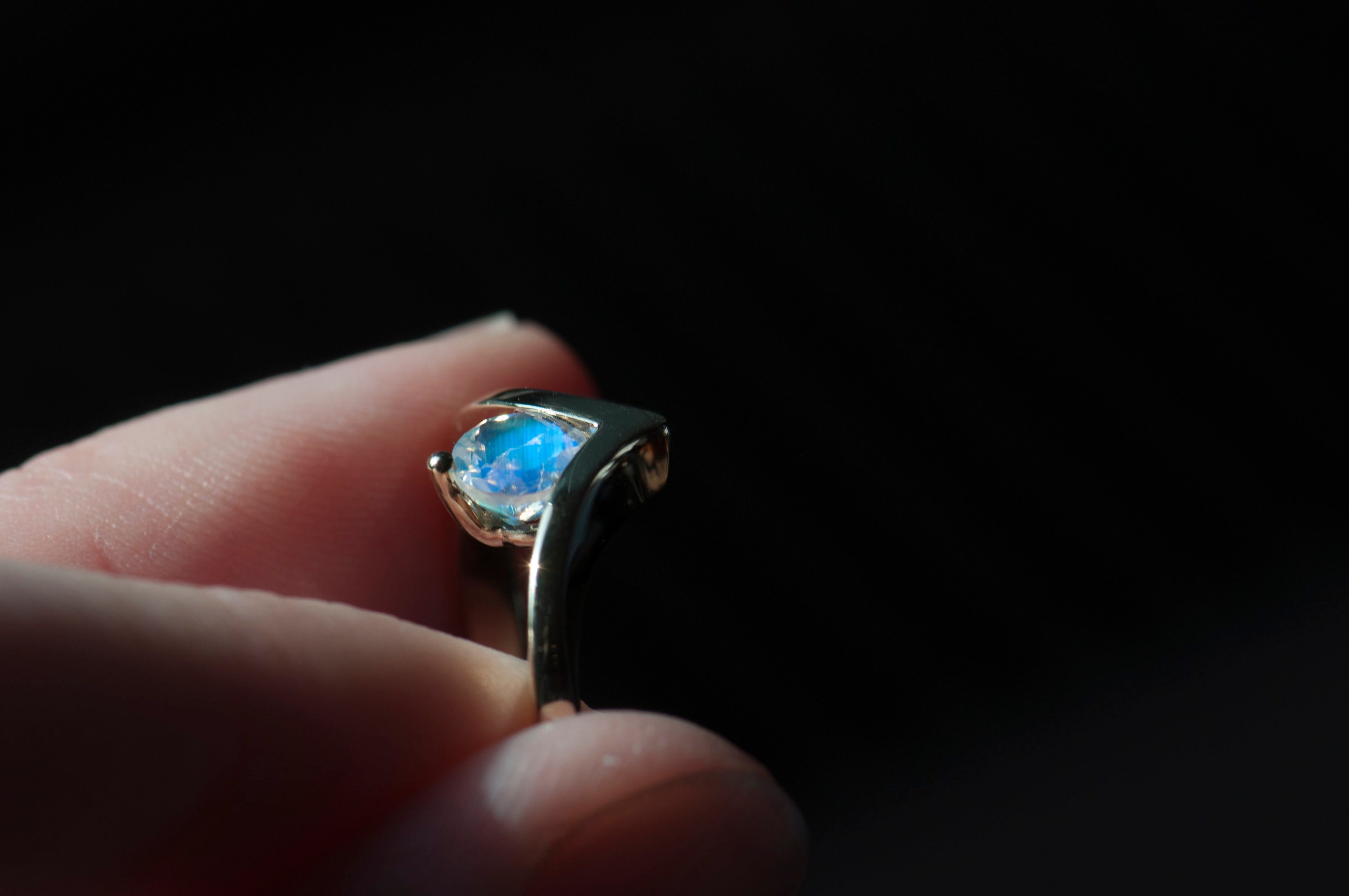 Moonstone 18K Rose Gold-Plated Open Ring main image 1