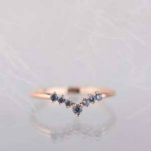 14K rose gold alexandrite chevron band