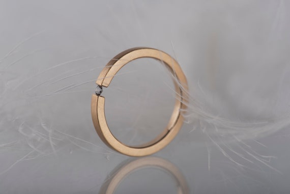 14K rose, white or yellow gold salt and pepper diamond tension ring