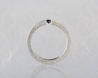 Sterling silver black diamond tension ring