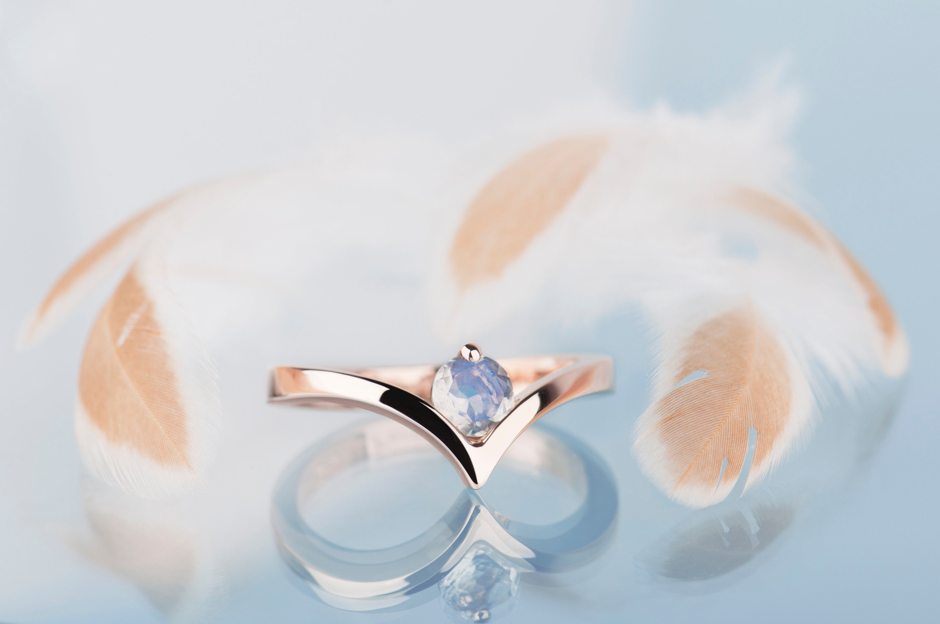 Moonstone 18K Rose Gold-Plated Open Ring main image 0