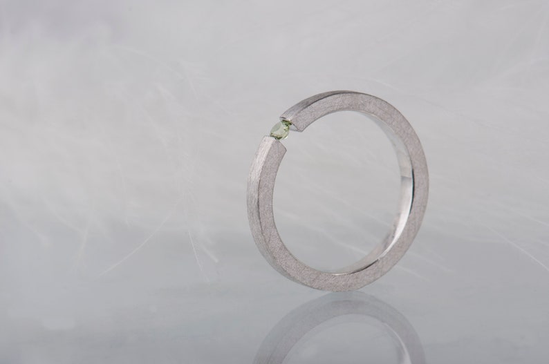 Peridot sterling silver promise ring
