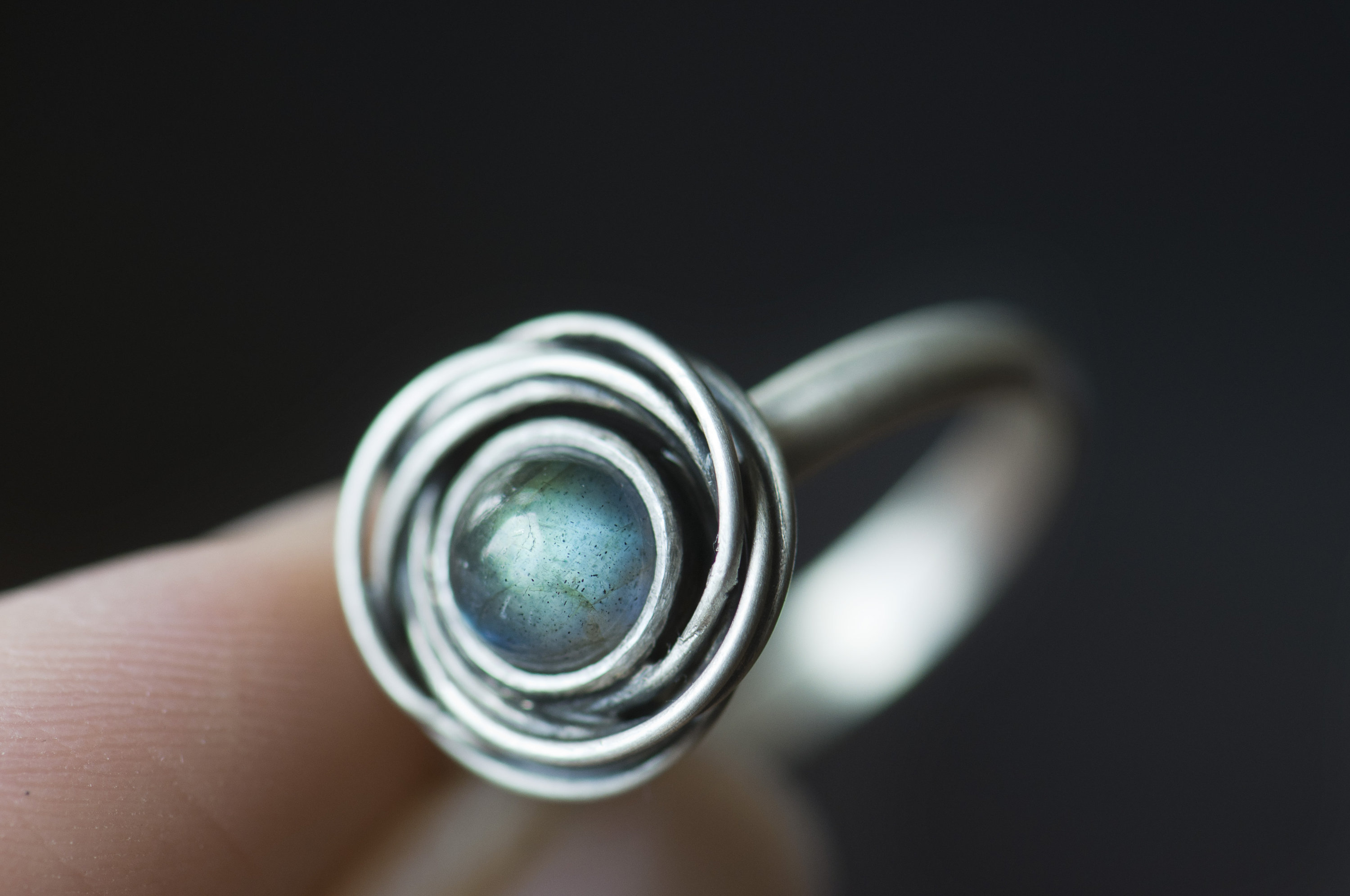 Sterling silver labradorite organic ring