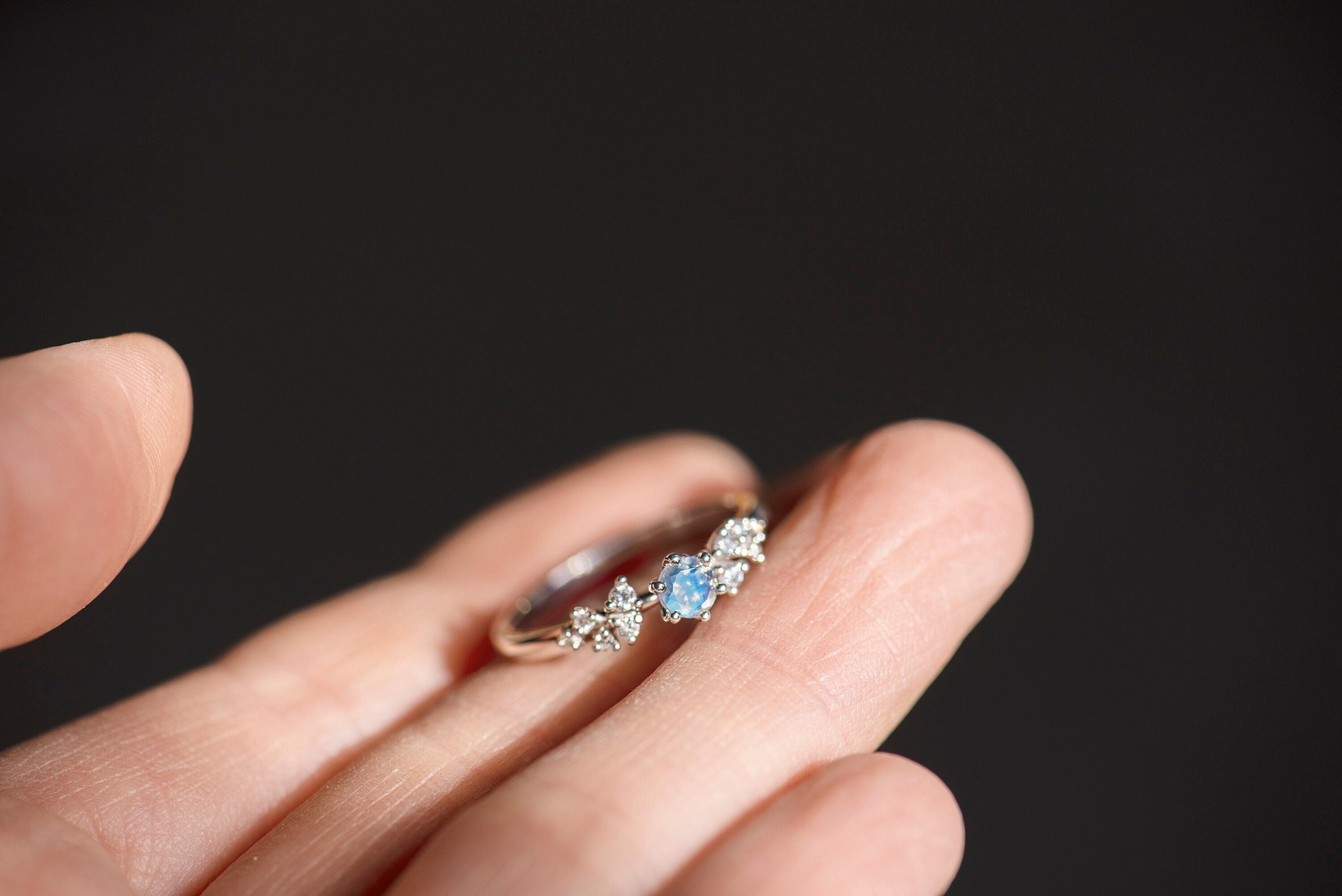 Moonstone and diamond engagement ring deals