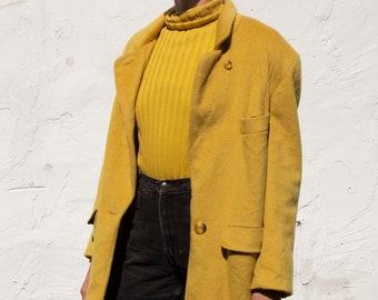 mustard hooded coatigan