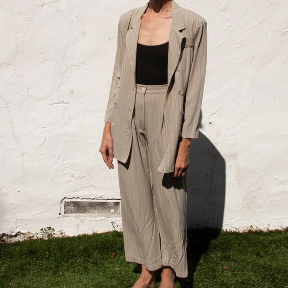 90's grey pinstripe suit