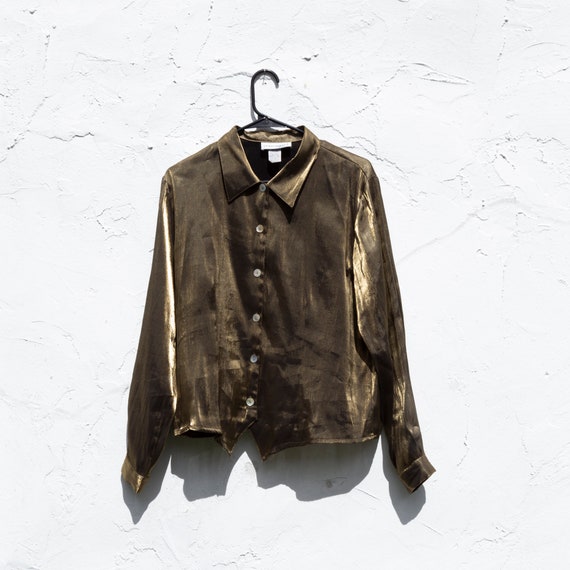 metallic gold blouse | vintage | 80s
