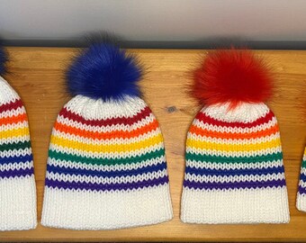 Rainbow Beanie- All Sizes!