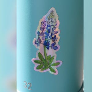 Bluebonnet Sticker: Texas Wildflower Holographic Decal
