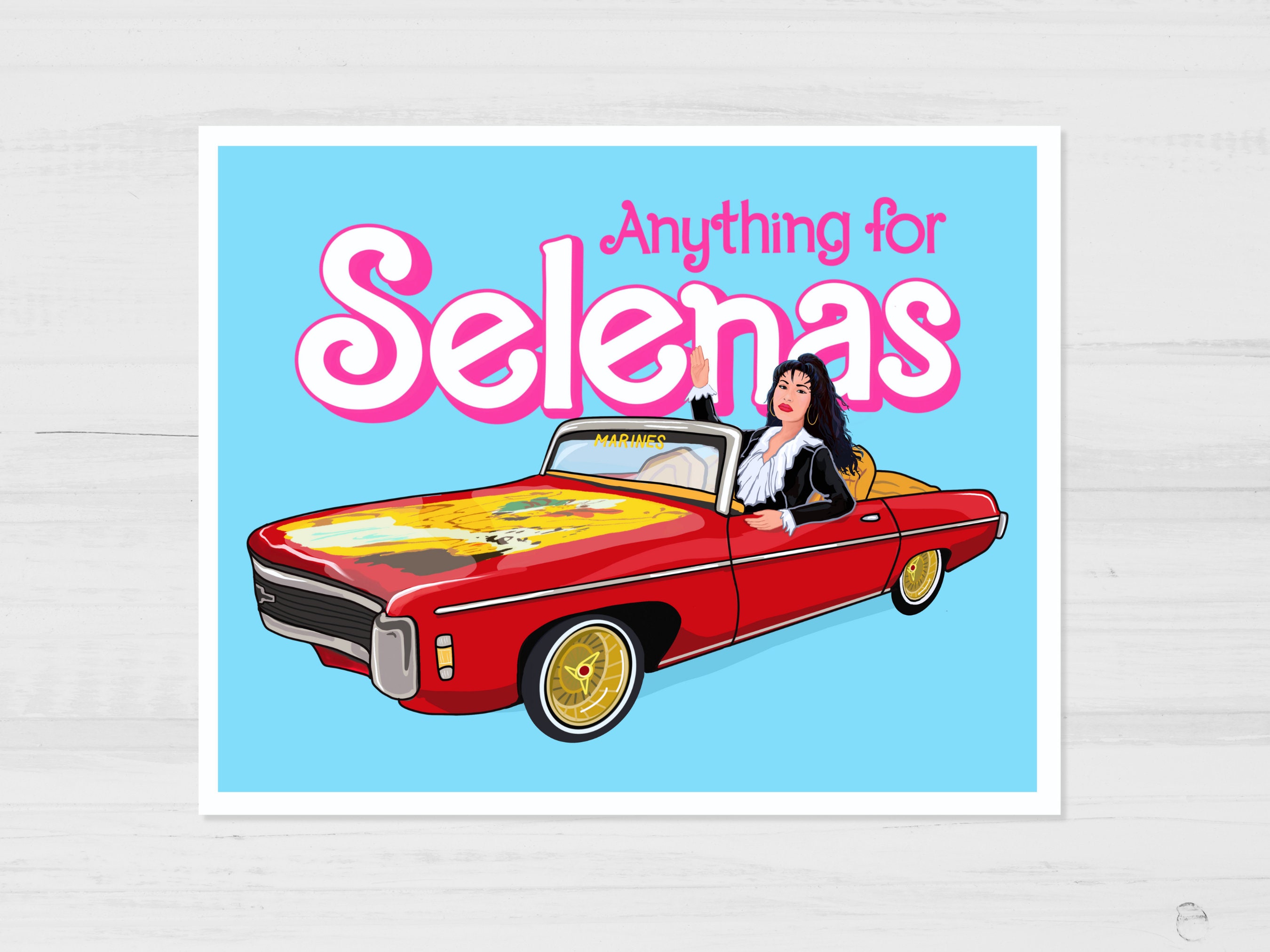 Selena Movie Art Print: Riding in Low Rider Fan Art - Etsy