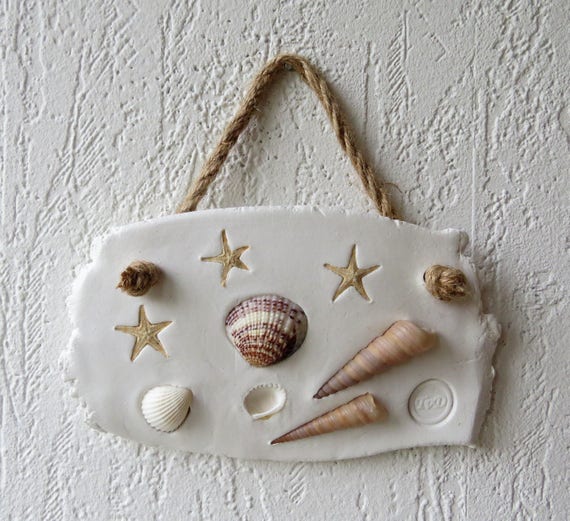 Wall Hanging Decoration With Sea Shells Beach Style Etsy