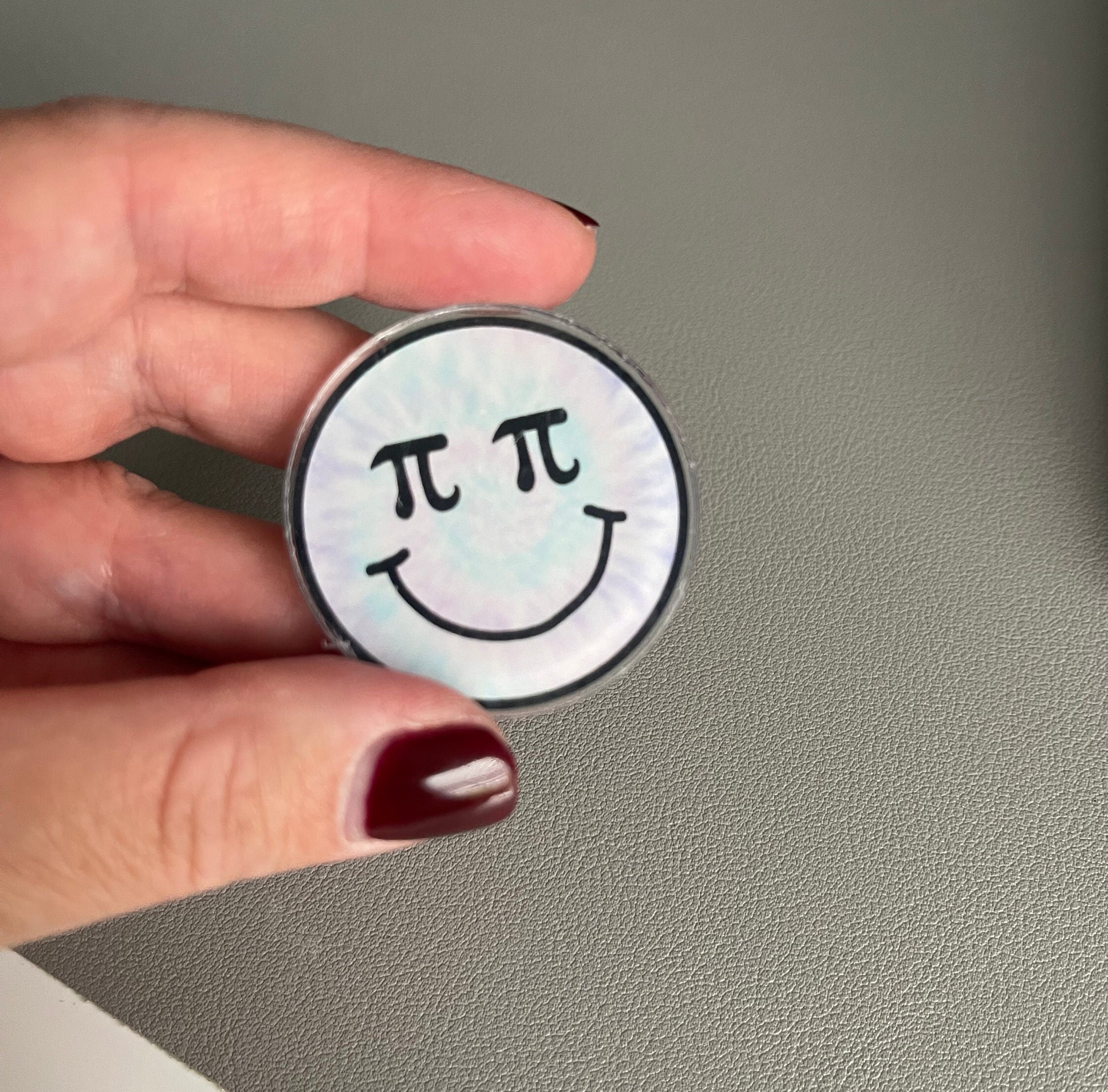 Math Smiley Face Tie-dye Acrylic Pin / Button for Teachers - Etsy