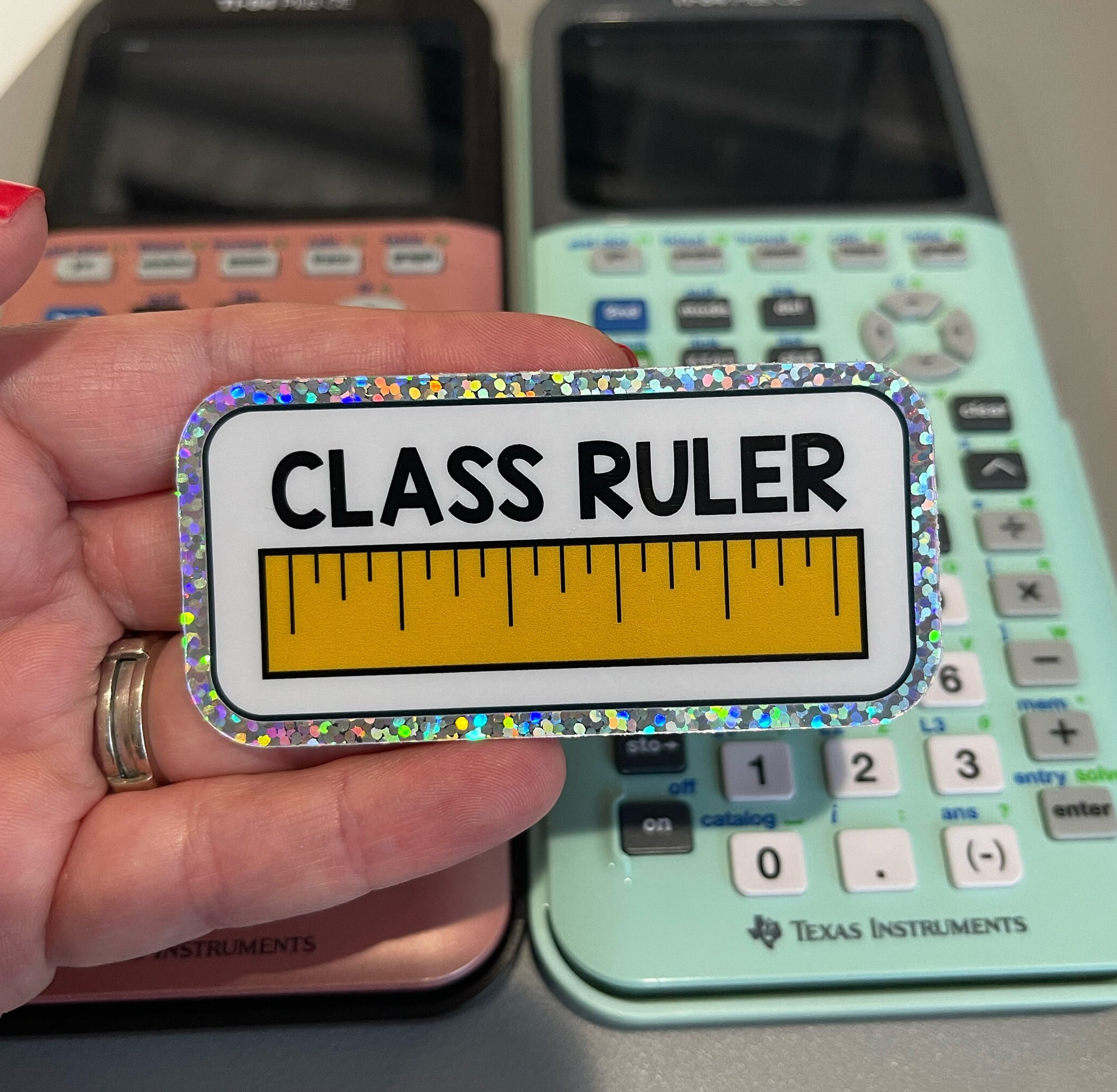 Colored Sticker Table Ruler Class Ruler Glitter Sticker - Perfect for Math Teachers! - Etsy