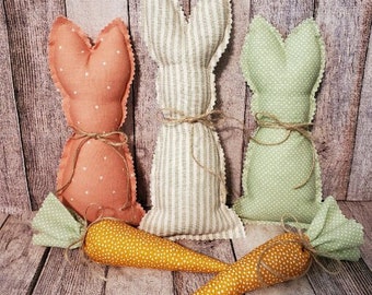 Fabric Bunnies and Carrots