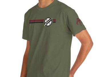 Boba Fett Inspired Unisex T-Shirt with Mythosaur Design on Left Sleeve | Mandalorian Fan | Star Wars | Great Gift for Boba Fett Fan
