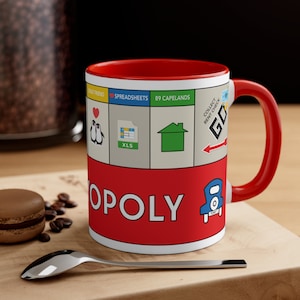 Personalised Custom Monopoly Game themed Mug for Birthday, Anniversary or any occasion.