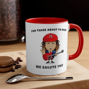 Angus Young ACDC - Pour ceux qui sont sur le point de basculer, nous vous saluons ! tasse avec option de personnalisation.