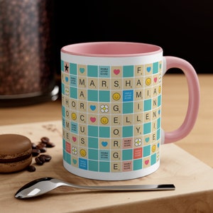 Personalised custom Scrabble Game themed Mug for Anniversary, Birthday or any occasion.