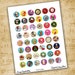 Retro Christmas Digital Collage Sheet,2,1.5,1.25,1,35mm,30mm,25mm,20mm ...
