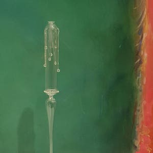Elena Radice clear Murano glass oil candle 1980s