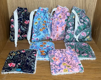 Floral Cotton Reusable Face Pads – Makeup Remover Wipes, Eco-Friendly Gift