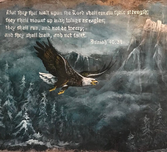 Isaiah 40:31 Slate Painting, Inspirational, Gift for Pastor Sunday School Teacher