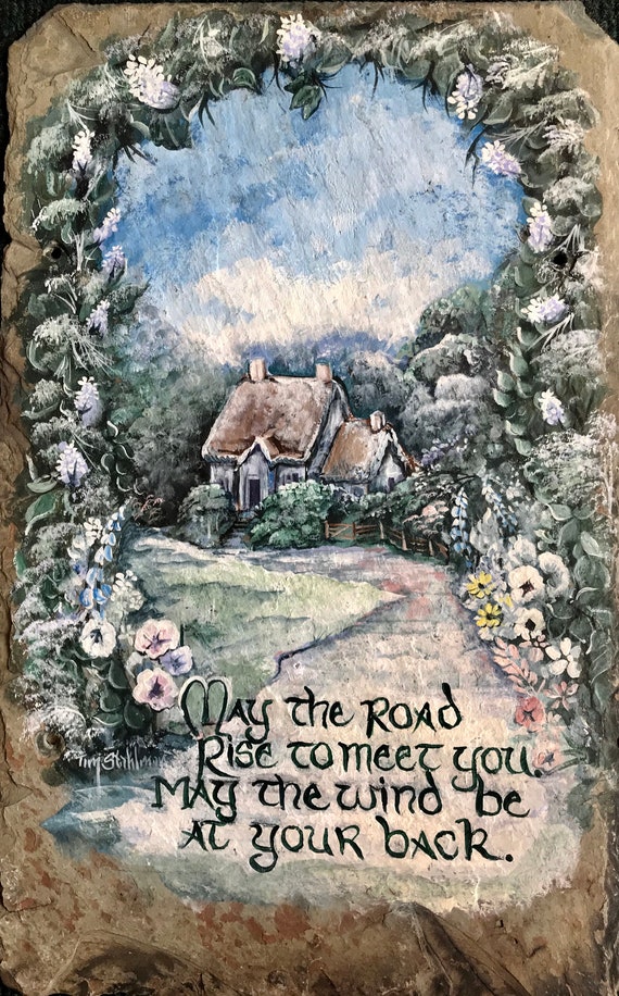 Slate Painting, Irish Blessing, St Patrick Day Decor, Spring Summer Door Hanger, Wall Decor