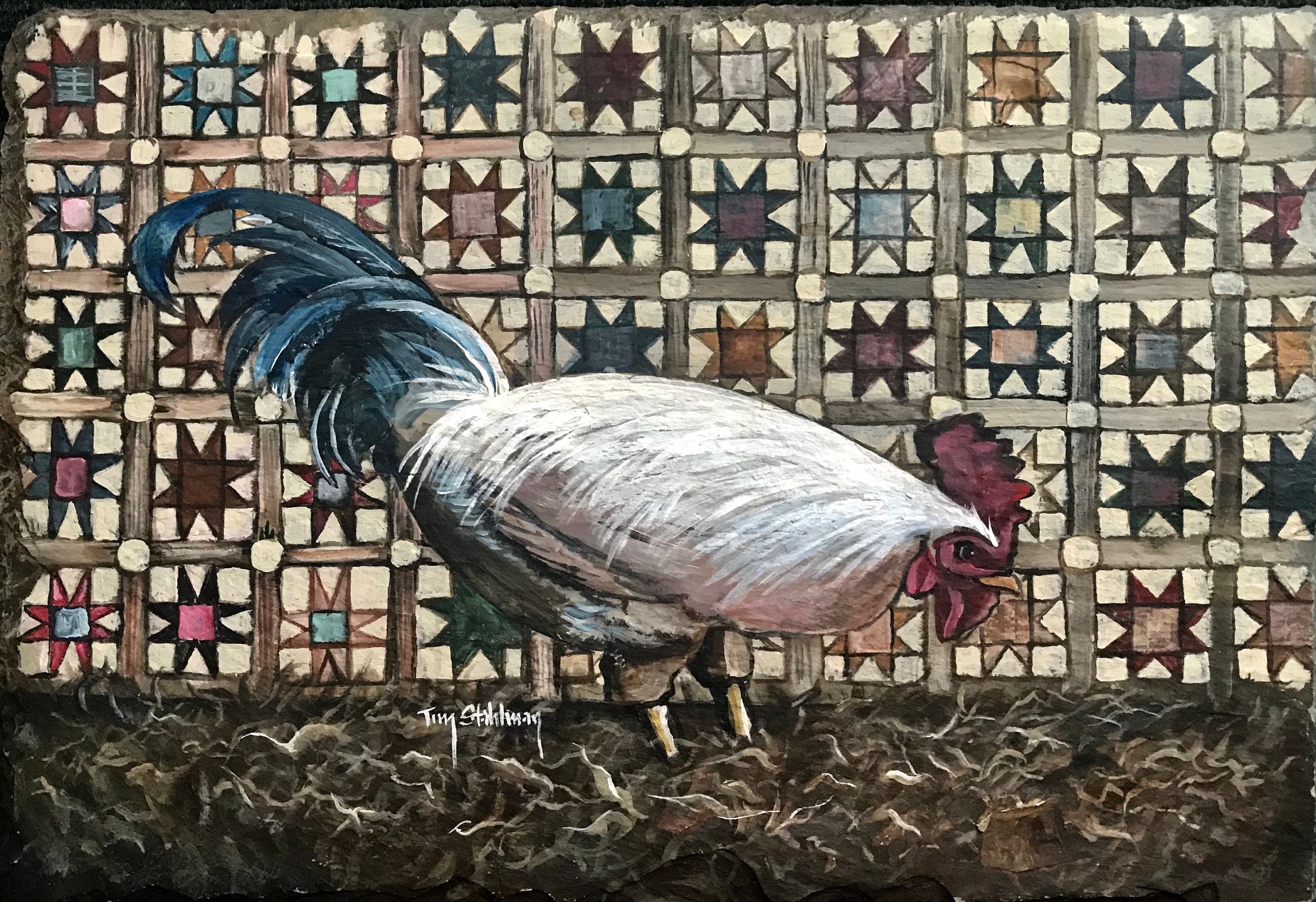 Rustic Barn Folk Rooster WJ2711260CL Quilt main image 1