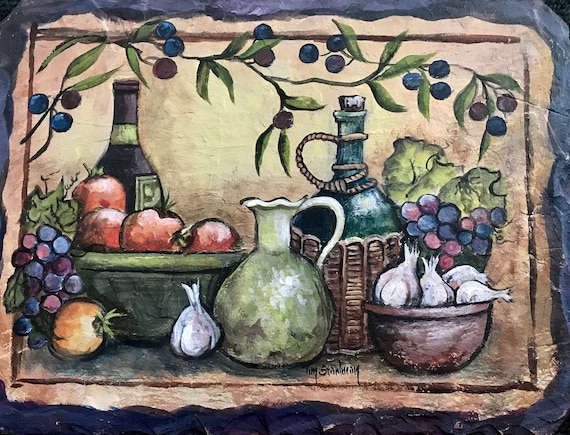 Wall Art, Wall Decor, Mediterranean Decor, Tuscany, Kitchen Dining Room, Handmade Gift