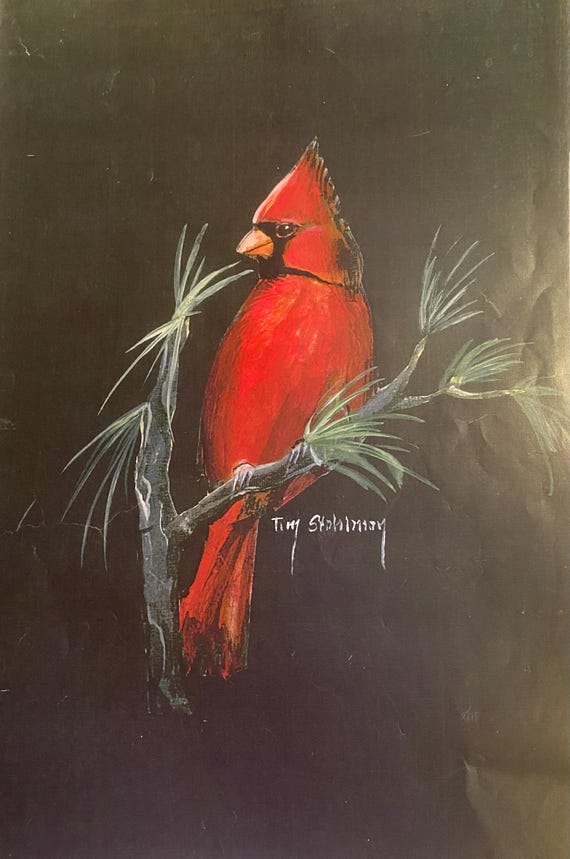 Cardinal Welcome on Black Slate, Ideal Gift for Bird Lovers, Door Hanger, Porch or Foyer, Home Decor