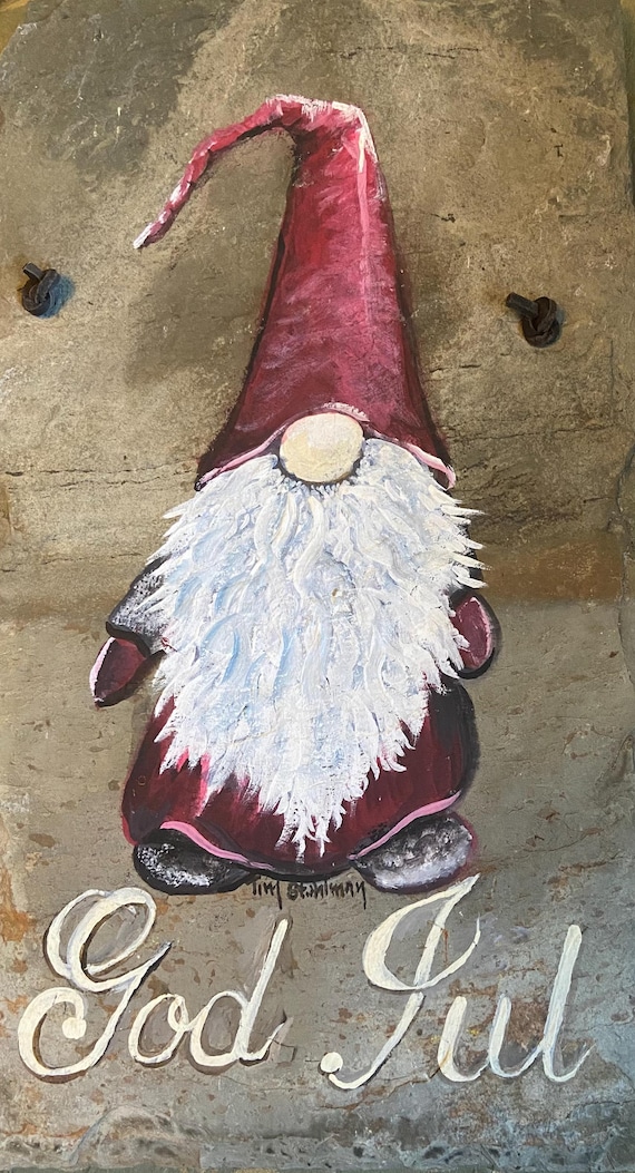 Swedish Santa Slate, Tomten,  God Jul, Tempte, Holiday Door Hanger, Christmas Decor, Gnome.