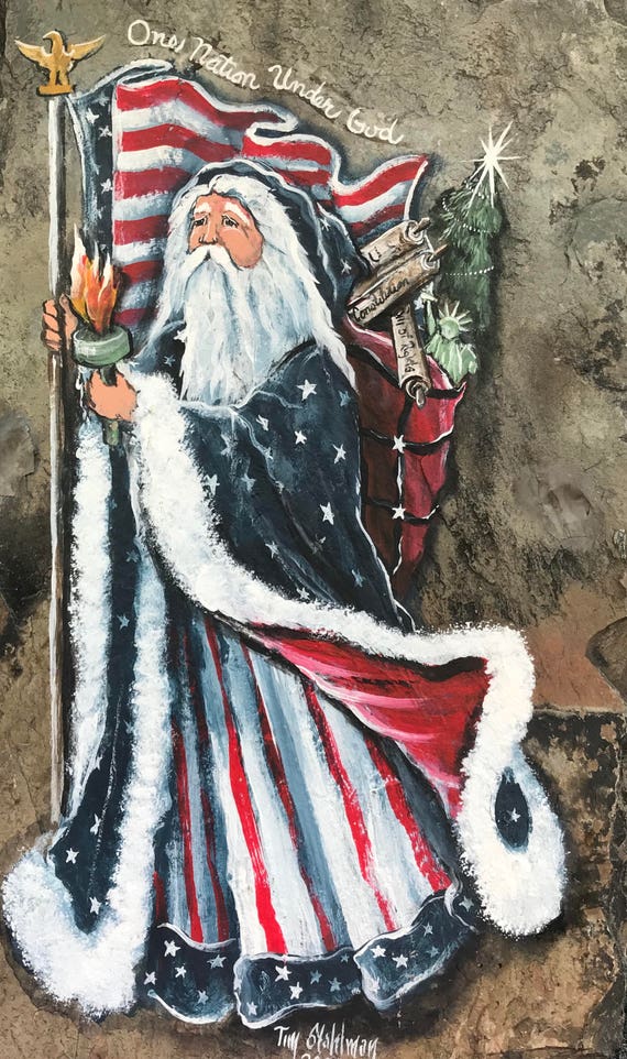 Patriotic Santa, Americana Decor, Santa Collectors, Christmas Holiday Decor
