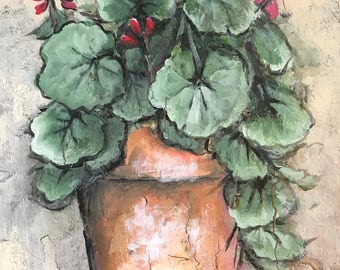 Slate Painting, Welcome Sign, Geraniums Flower Lovers, Garden Decor, Porch Decor