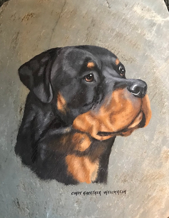 Rottweiler on Slate, ideal gift for dog owners and lovers